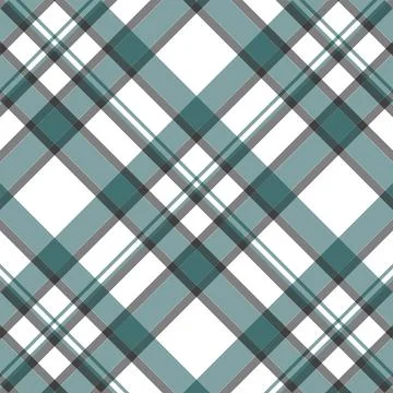 Teal and gray plaid pattern on white background, textile fabric design Stock Illustration