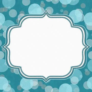 Teal and Gray Polka Dot Frame Background Illustrazione stock