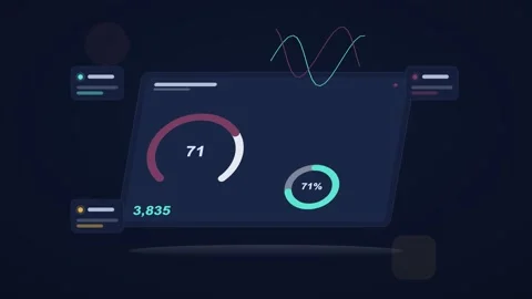Teal and magenta analytics dashboard flat design loop Stock Footage 342628395
