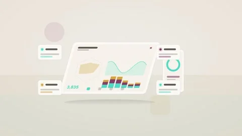 Teal and magenta analytics dashboard flat design loop Stock Footage 342628711