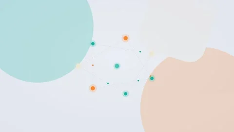 Teal and orange AI agent automation workflow flat design loop Stock Footage 342627760