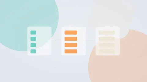Teal and orange AI agent automation workflow flat design loop Stock Footage 342627858
