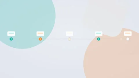 Teal and orange AI agent automation workflow flat design loop 库存影片 342628262
