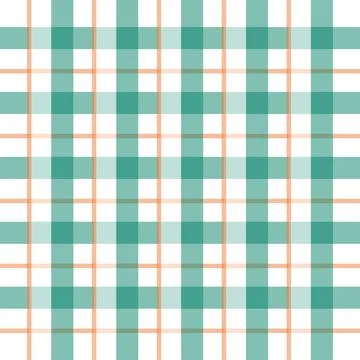 Teal and orange checkered pattern fabric texture Stock Illustration