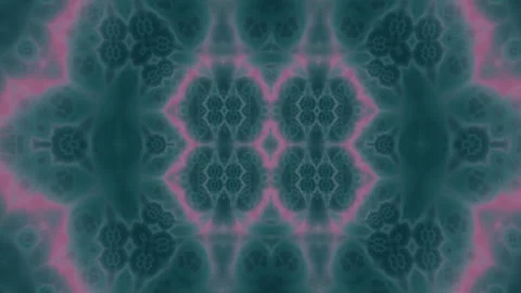 Teal and Pink Kaleidoscopic Pattern Seamless Loop Stockbeeldmateriaal 340531939