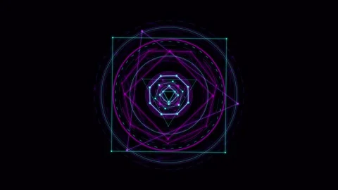 Teal and Purple Magic Circle Loading Screen Loop Stock Footage 341348625