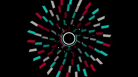 Teal and Red Rectangles Drifting in Diagonal Motion on Black 스톡 동영상 348155913