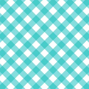 Teal and white checkered pattern, argyle textile design Illustrazione stock