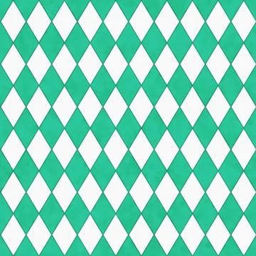 Teal and white diamond shape fabric background Stock Illustration