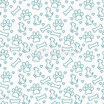 Teal And White Doggy Tile Pattern Repeat Background
