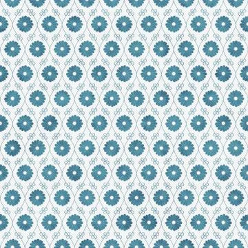 Teal and white flower repeat pattern background 스톡 일러스트