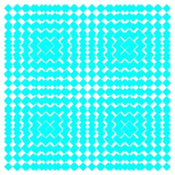 Teal and white geometric pattern with diamond shapes Stock Illustration
