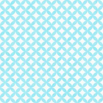 Teal and White Interconnected Circles Tiles Pattern Repeat Background Stock Illustration