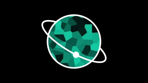 Teal Atom-like Orbital Design Stock Footage 335637604