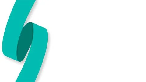 Teal Awareness Ribbon on White Background for Healthcare Campaigns. Stock Illustration
