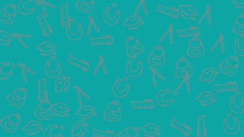 Teal background with faint gray outlines of various objects Video stock 334517085