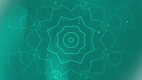 Teal background with geometric shapes, white dots and lines. Stock Footage 280568535