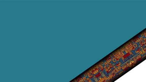 Teal Background with Native American Tribal Patterned Border and Blank Copy.. Stock Illustration