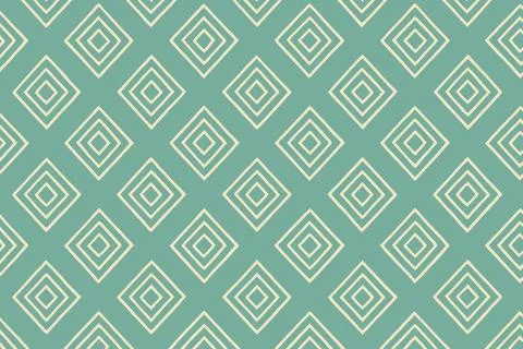 Teal background with a repeating pattern of hand drawn white diamonds イラスト素材