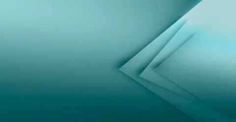 Teal background with three green triangles from the left side Stock Photos
