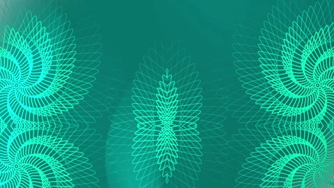 Teal background with three light green geometric patterns. Stock Footage 280569274