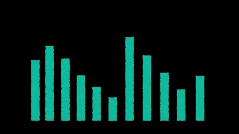 Teal bar chart on black motion background. Teal bar chart symbol for busine.. Stock Footage 337816300
