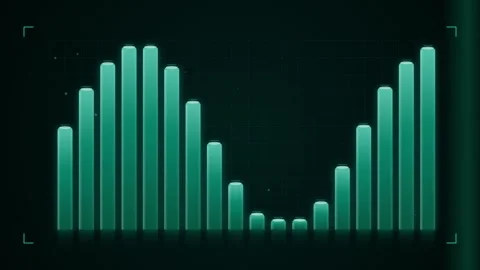 Teal Bar Chart Growing Upwards, Data Analysis, Financial Growth, Business S.. Stock Footage 346660836