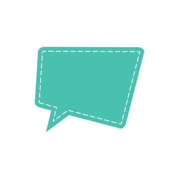 Teal Blank Speech Bubble Vector Template Stock Illustration
