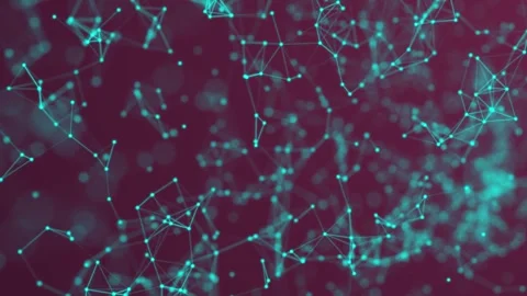 Teal Blue Abstract Geometric Network on Maroon Red Stock Footage 322558377