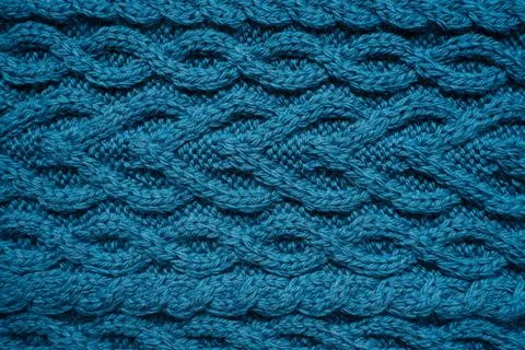 Teal blue cable knit pattern Stock Photos