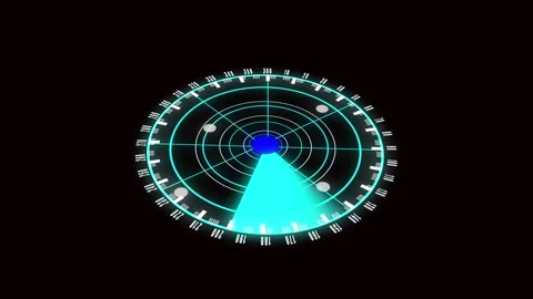 Teal blue glowing radar screen animation futuristic scan detection system m.. Stock Footage 321443319