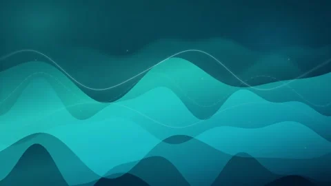 Teal Blue Gradient Wave Loop - Elegant Modern Wallpaper Backdrop 库存影片 344031397