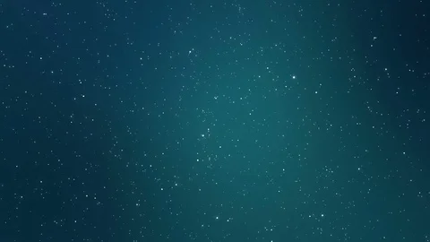 Teal blue night sky background with animated stars Stock Footage