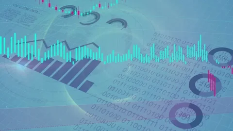 Teal-blue ripple starting dashboard expanding cyan wave growing bars updating Stock Footage 334788185