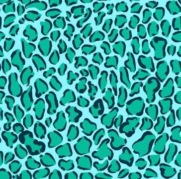 Teal blue seamless repeating leopard print pattern 스톡 일러스트