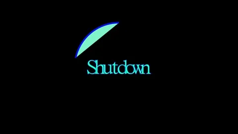Teal blue system shutdown animation. Abstract graphic design element modern.. Stock Footage 317880979