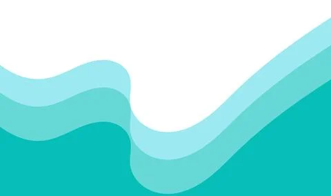 Teal Blue Wave Layers  Abstract Gradient Ocean Flow Background Stock Illustration
