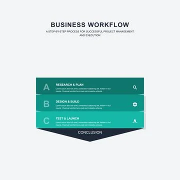 Teal Business Process Infographic Template Stock Illustration