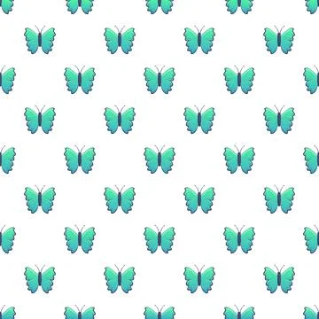 Teal butterflies seamless pattern repeating background design Illustrazione stock
