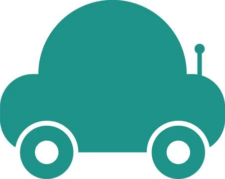Teal Car Icon - Simple Vector Illustration Illustrazione stock