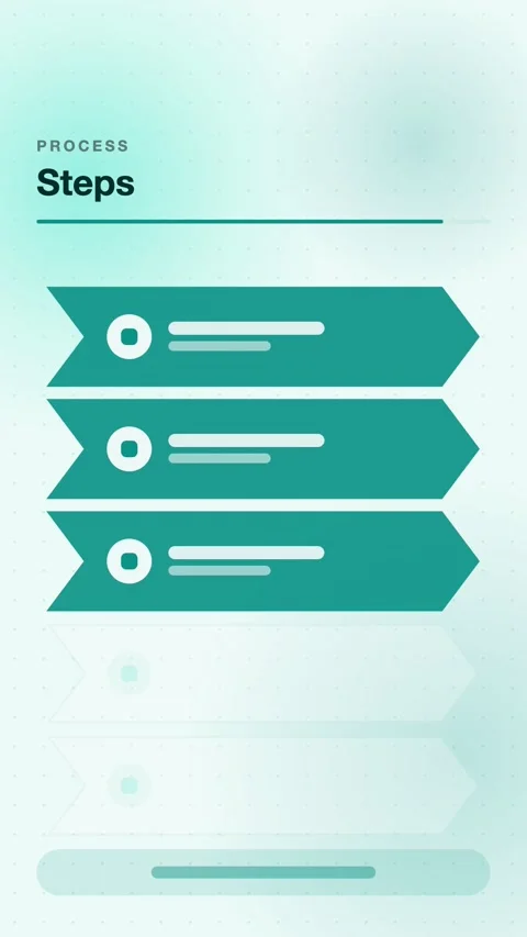 Teal Chevrons Activating In Sequence Vertical Animated Background For Process, Stock Footage 343855194