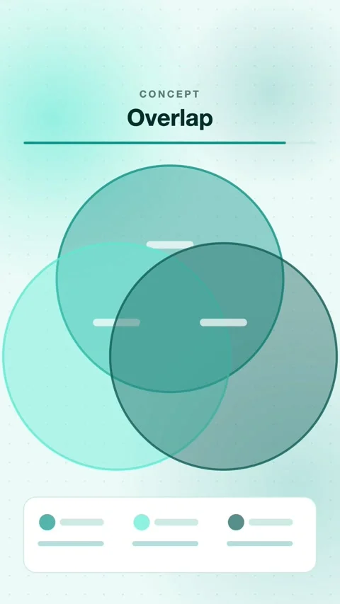 Teal Circles Converging And Overlapping Vertical Animated Background For Stock Footage 343855214