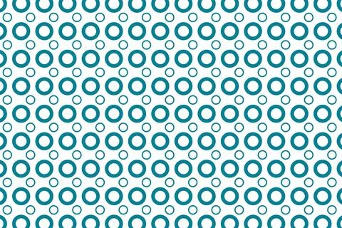 Teal circles seamless pattern on white background Stockillustratie