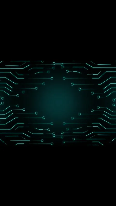 Teal circuit board pattern with glowing data lines. Hardware motherboard sy.. Stock Footage 345968353