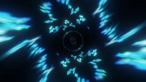 Teal Clean Digital Tunnel Stock Footage 330009143