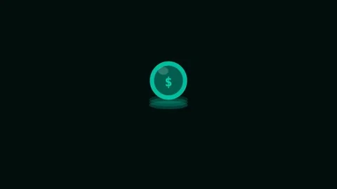 Teal Coin Flip Rise Stack Flat Design Finance Animation Vidéo 342611258