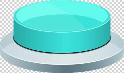 A teal-colored button is placed on top of a grey base, seemingly ready to b.. Stock Illustration