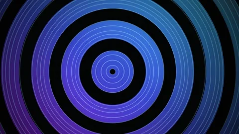 Teal concentric circles pulse outward from a central black point Stock Footage 342216790