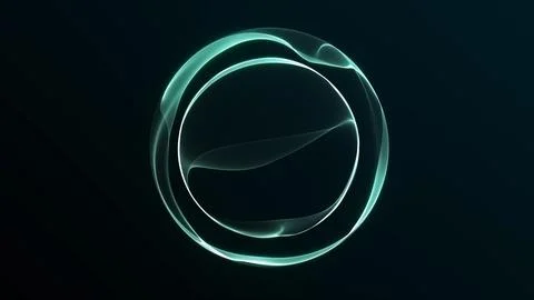Teal concentric mesh sphere on black with precise luminous contours, creati.. Illustrazione stock