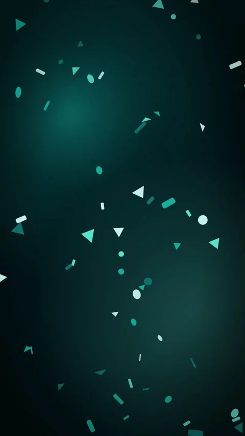 Teal Confetti Tumbling Down Vertical Seamless Loop Animated Dark Background For Stock Footage 343858610